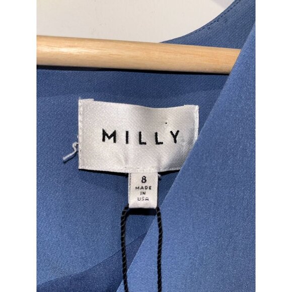 NWT Milly Eva Cap Sleevless Mini Dress - Ice Blue - Women's Size 8 ($375) - Picture 10 of 14